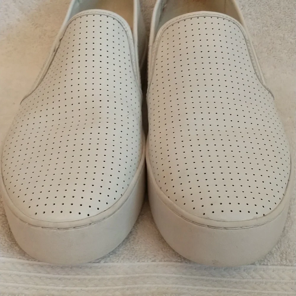 Michael Kors Leather Teddi Platform Slip-on, White, Women's‎ Size 9 And 1/2